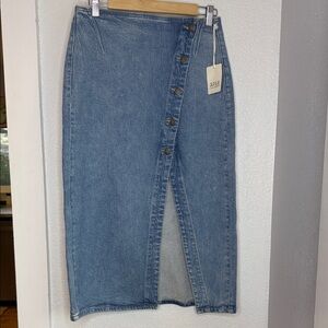 a.n.a Button Front Denim Skirt Size 4 minimalist coastal Y2K clean girl Scandi